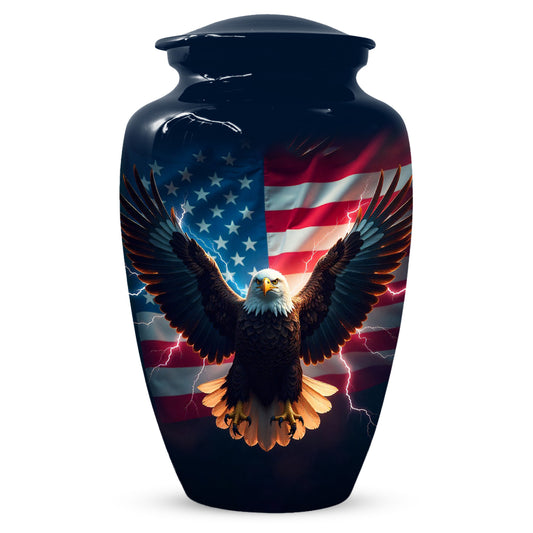 American Flag Eagle Urns – Personalized Cremation Urn for Veterans - Keepsake For Dad