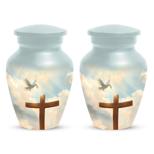 Dove Urn for Ashes - Celtic Cross Religious Urns For Adult Male & Female Ash