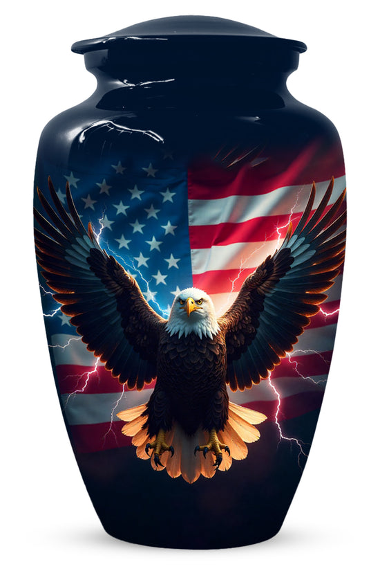 American Flag Eagle Urns – Personalized Cremation Urn for Veterans - Keepsake For Dad