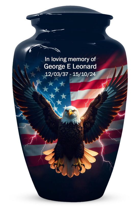 American Flag Eagle Urns – Personalized Cremation Urn for Veterans - Keepsake For Dad