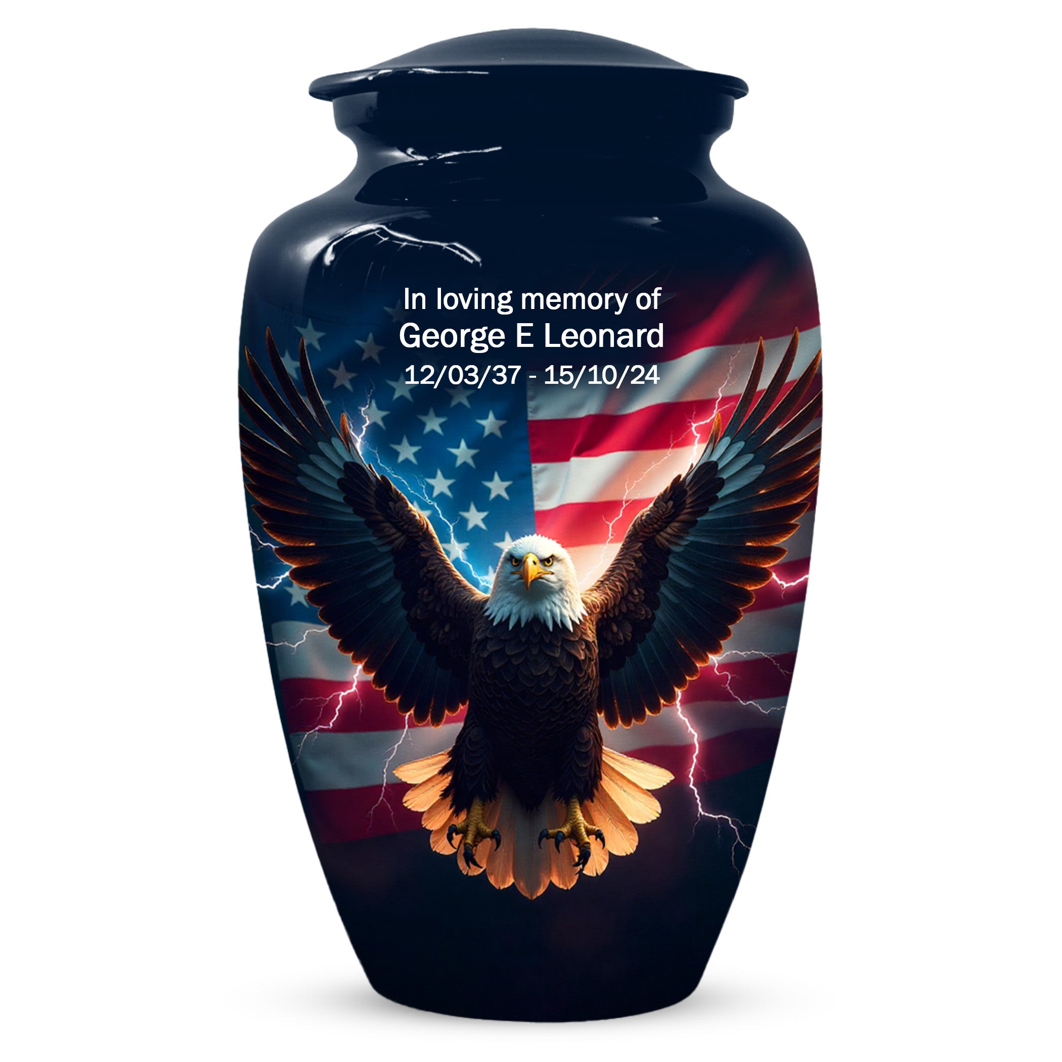 American Flag Eagle Urns – Personalized Cremation Urn for Veterans - Keepsake For Dad