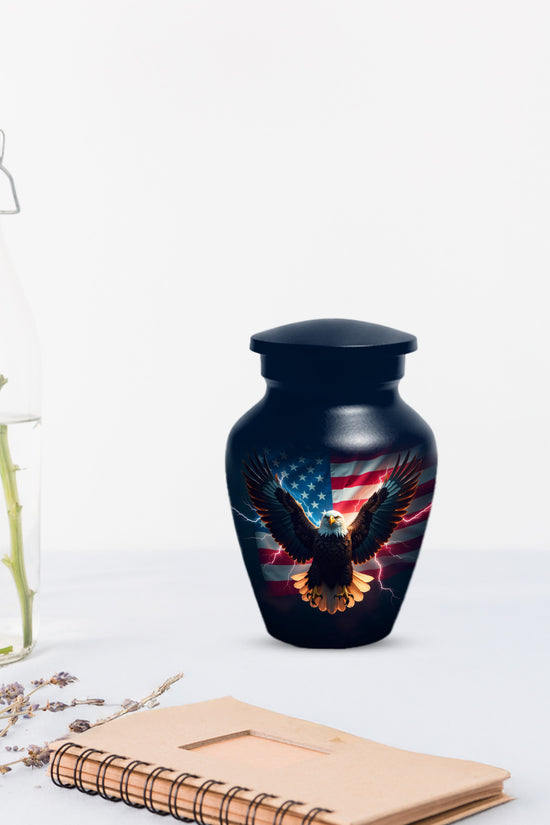 American Flag Eagle Urns – Personalized Cremation Urn for Veterans - Keepsake For Dad