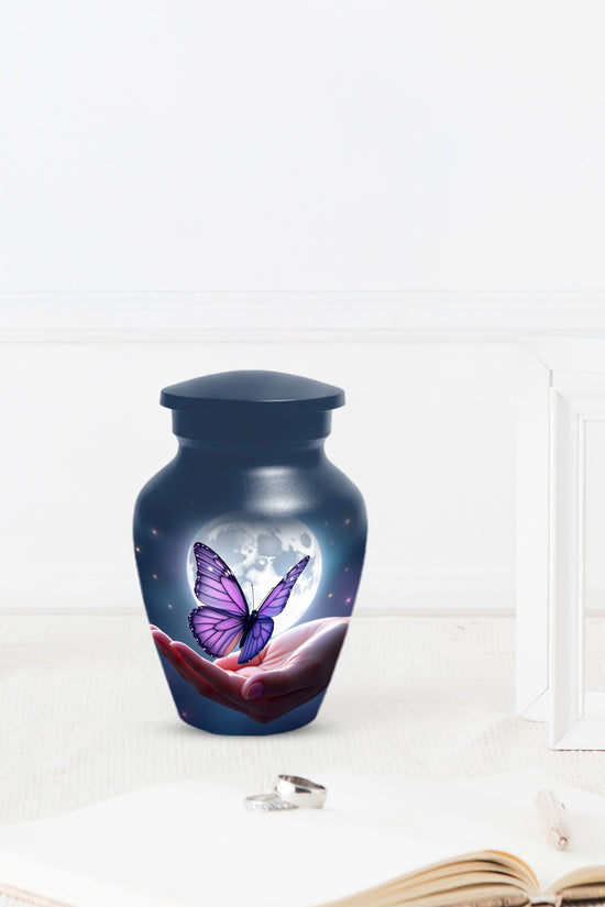 Handmade Butterfly Moonlight Cremation Urn, Personalized Urns For Mom Ashes