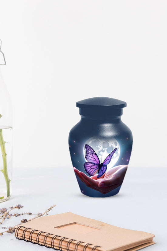 Handmade Butterfly Moonlight Cremation Urn, Personalized Urns For Mom Ashes