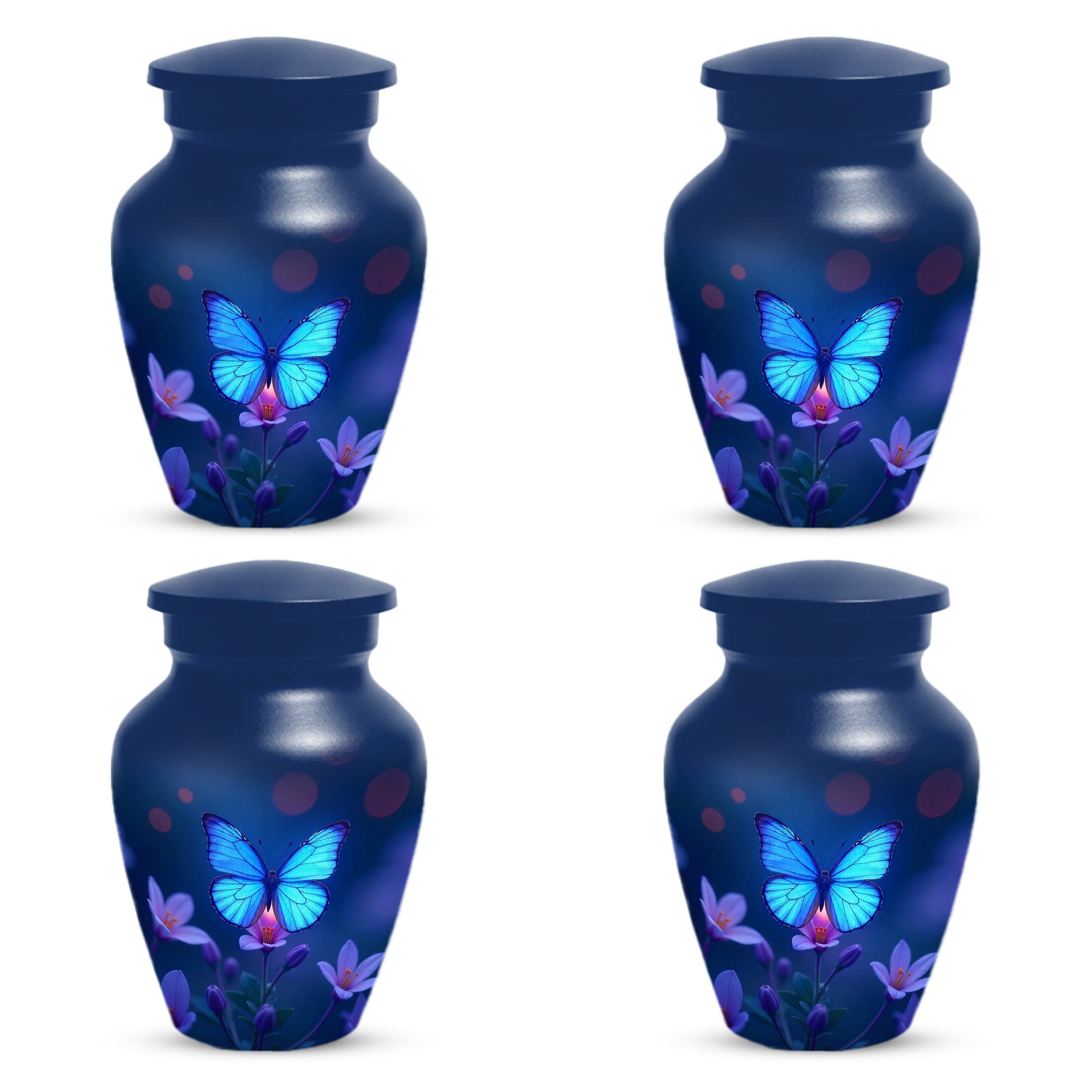 Blue Butterfly Large Urn for Ashes for Women – Handcrafted Large Cremation Urn