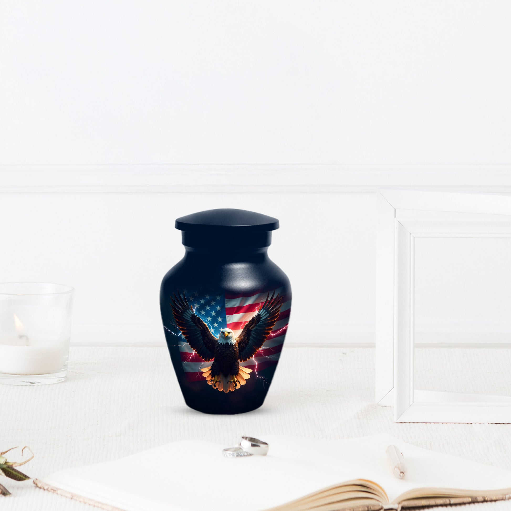 American Flag Eagle Urns – Personalized Cremation Urn for Veterans - Keepsake For Dad