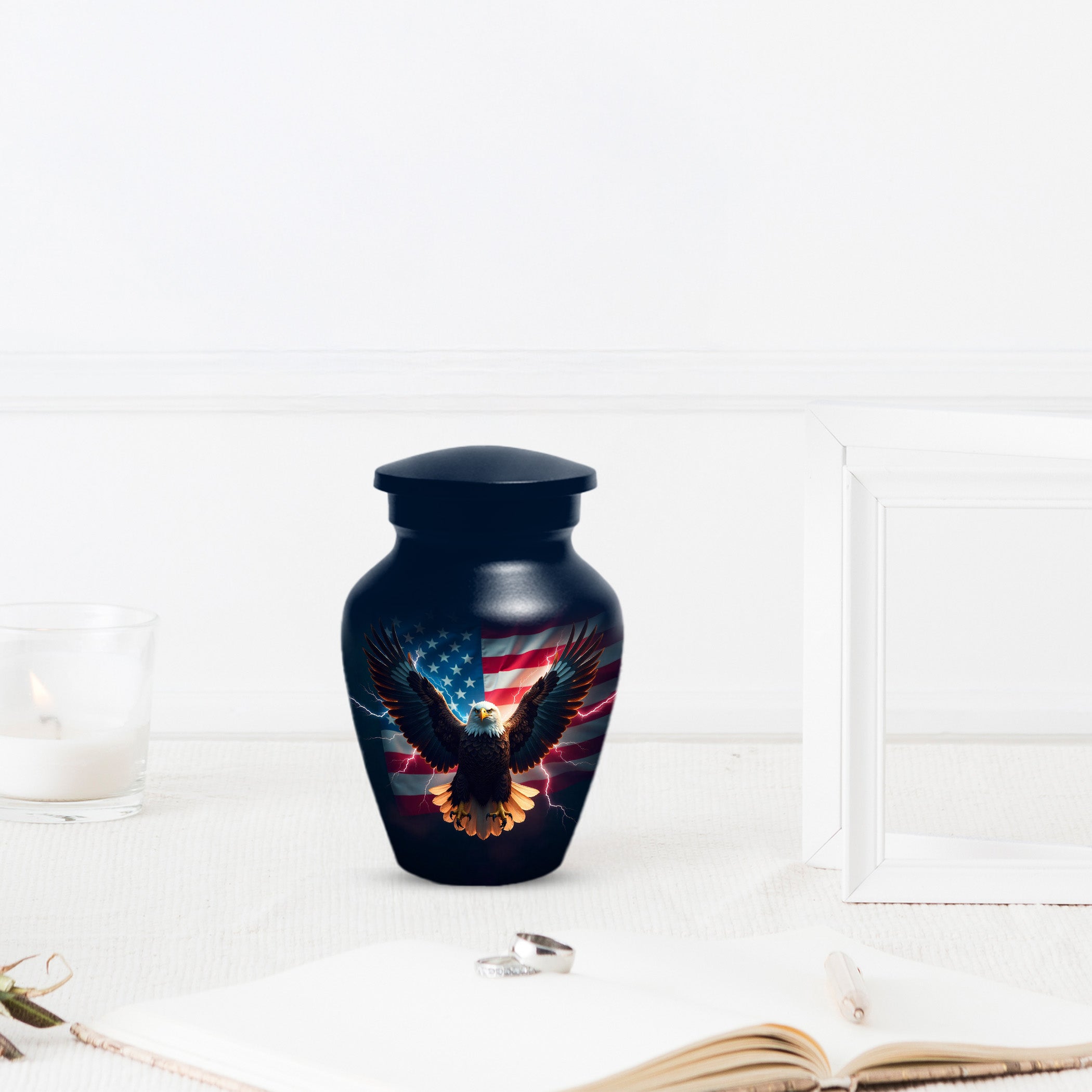American Flag Eagle Urns – Personalized Cremation Urn for Veterans - Keepsake For Dad