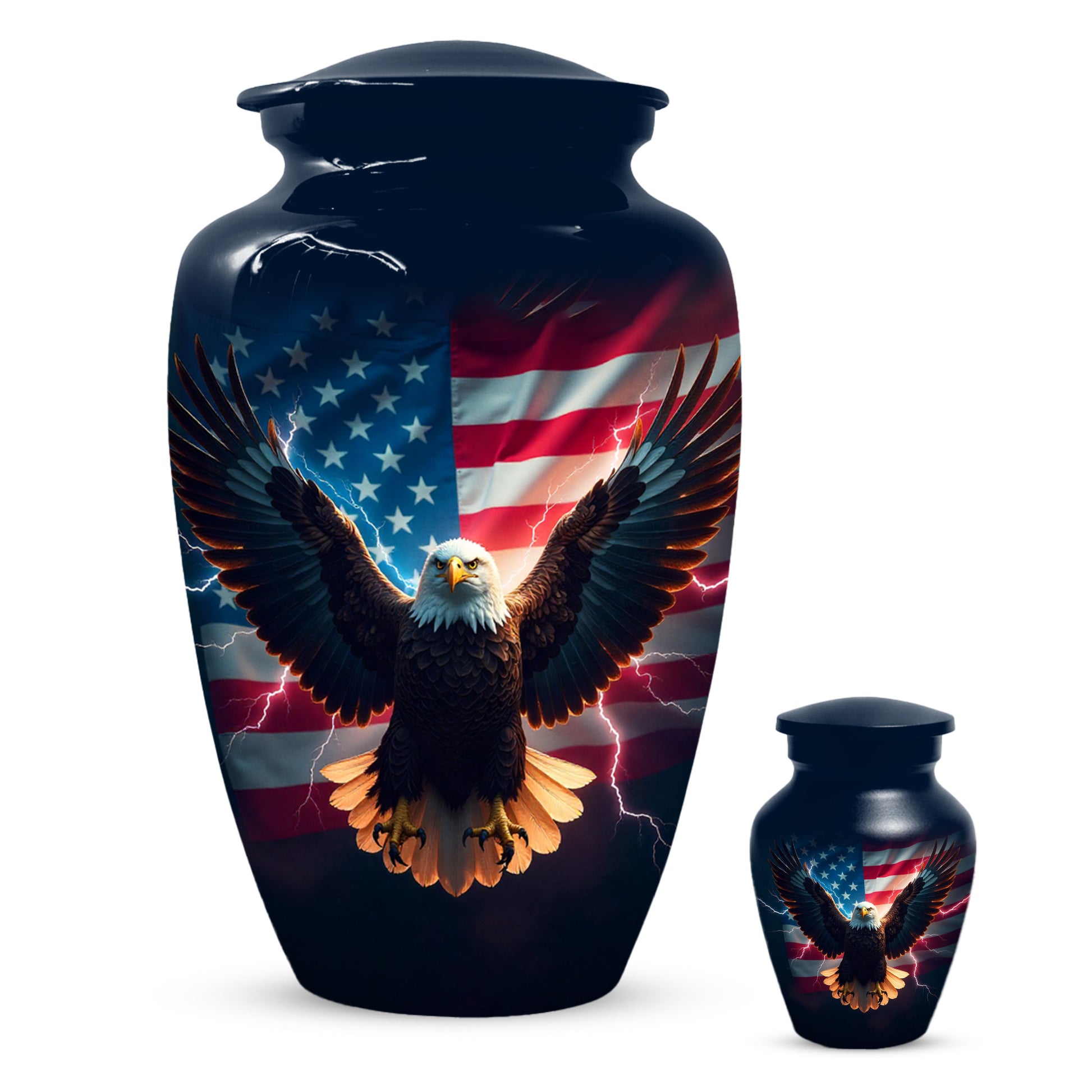American Flag Eagle Urns – Personalized Cremation Urn for Veterans - Keepsake For Dad