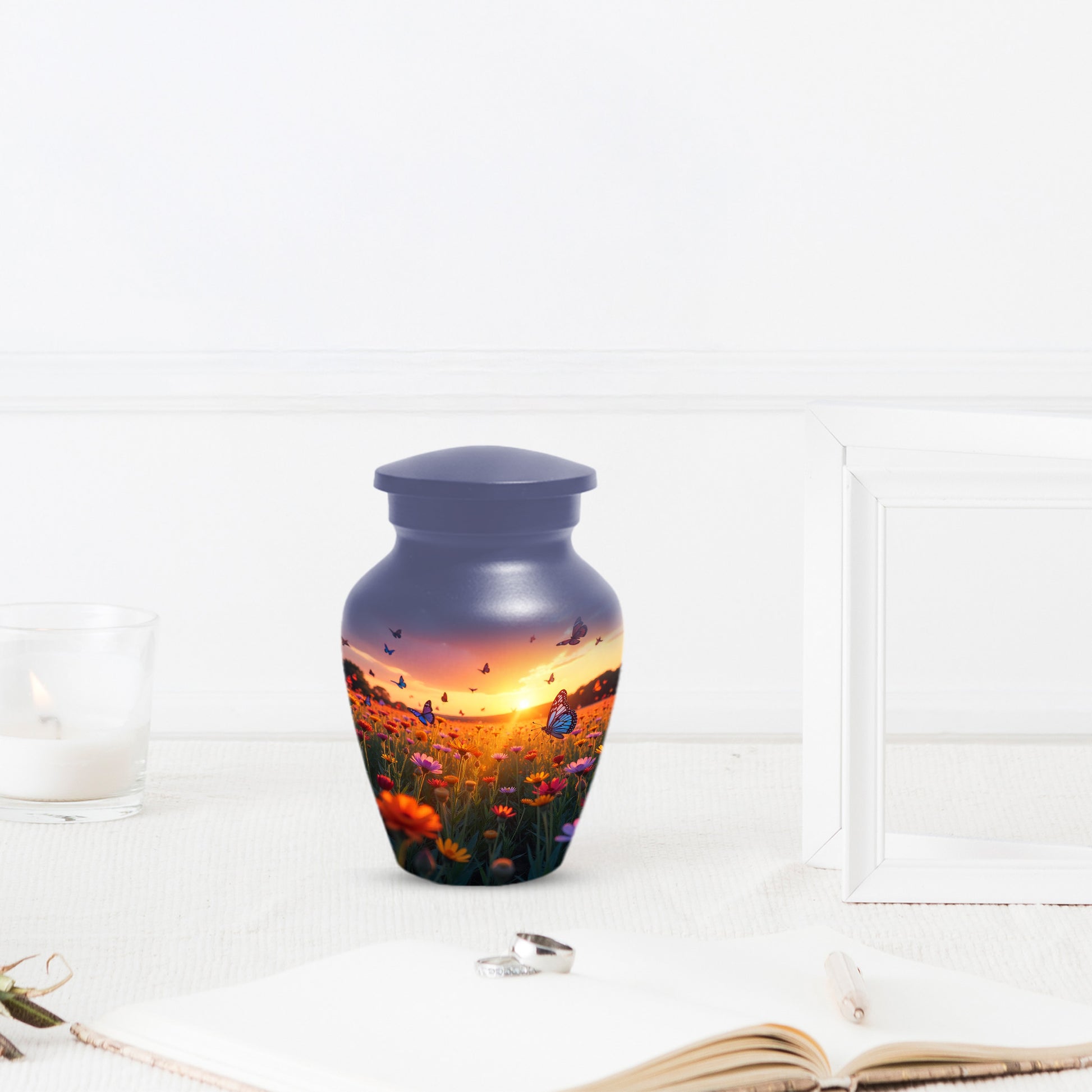 Colorful Flying  Butterfly Cremation Urn, Handmade Urn for Ashes (B05)