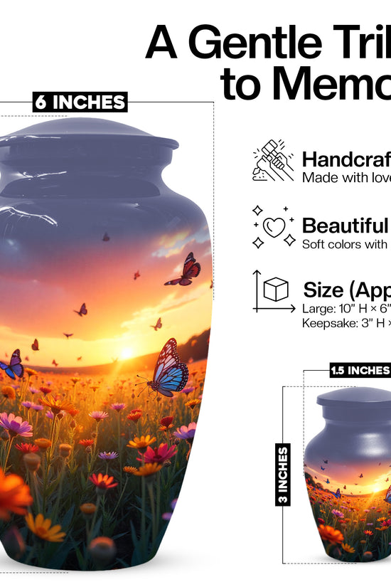 Colorful Flying  Butterfly Cremation Urn, Handmade Urn for Ashes (B05)