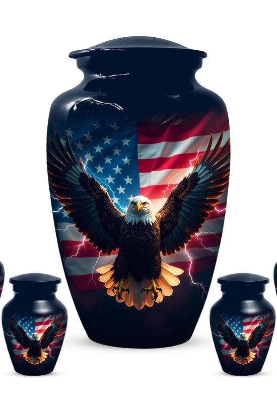 American Flag Eagle Urns – Personalized Cremation Urn for Veterans - Keepsake For Dad