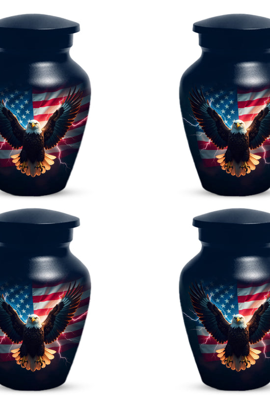 American Flag Eagle Urns – Personalized Cremation Urn for Veterans - Keepsake For Dad