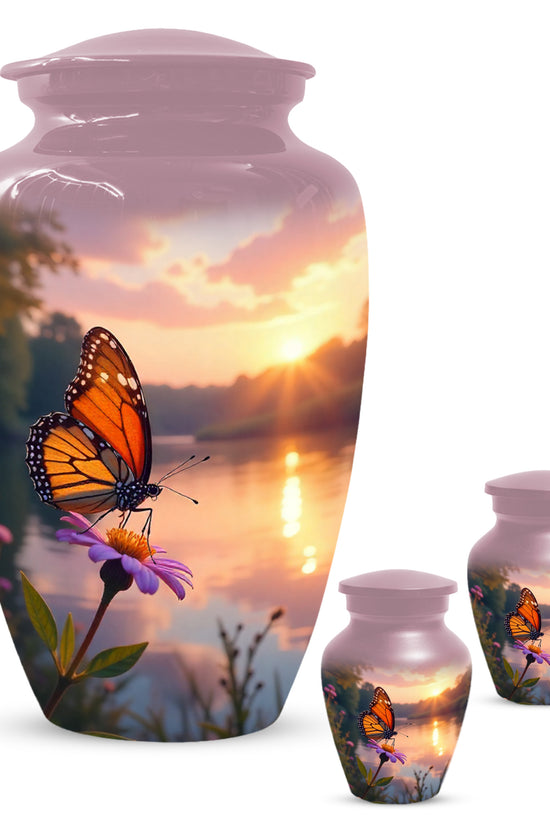 Monarch Butterfly Handcrafted Cremation Urns, Decorative Keepsake For Ashes