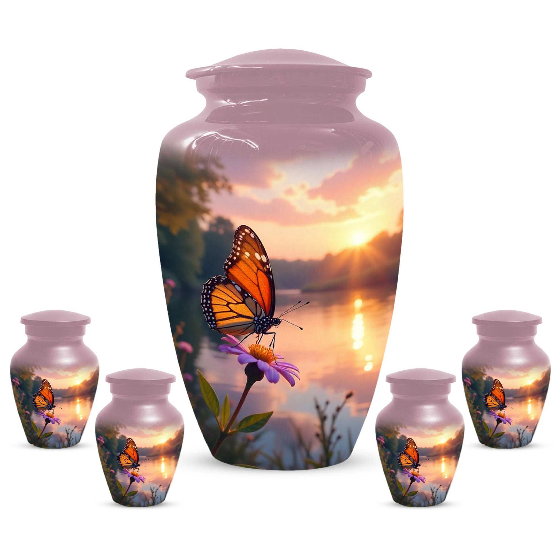 Monarch Butterfly Handcrafted Cremation Urns, Decorative Keepsake For Ashes