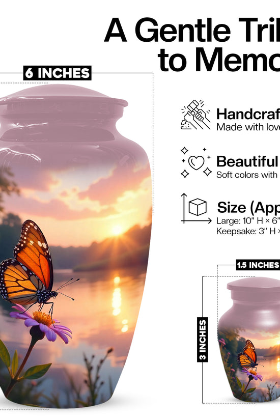 Monarch Butterfly Handcrafted Cremation Urns, Decorative Keepsake For Ashes