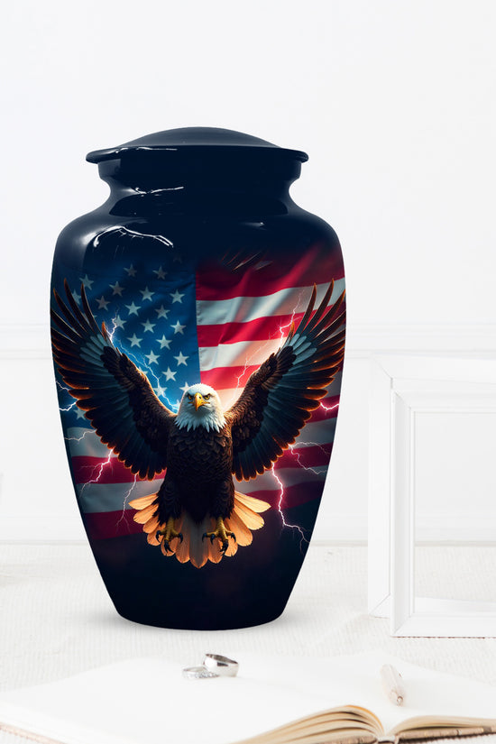 American Flag Eagle Urns – Personalized Cremation Urn for Veterans - Keepsake For Dad