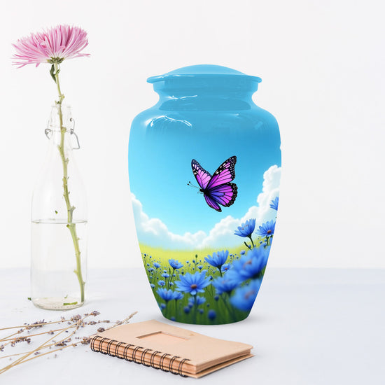 Pink Butterfly Urn
