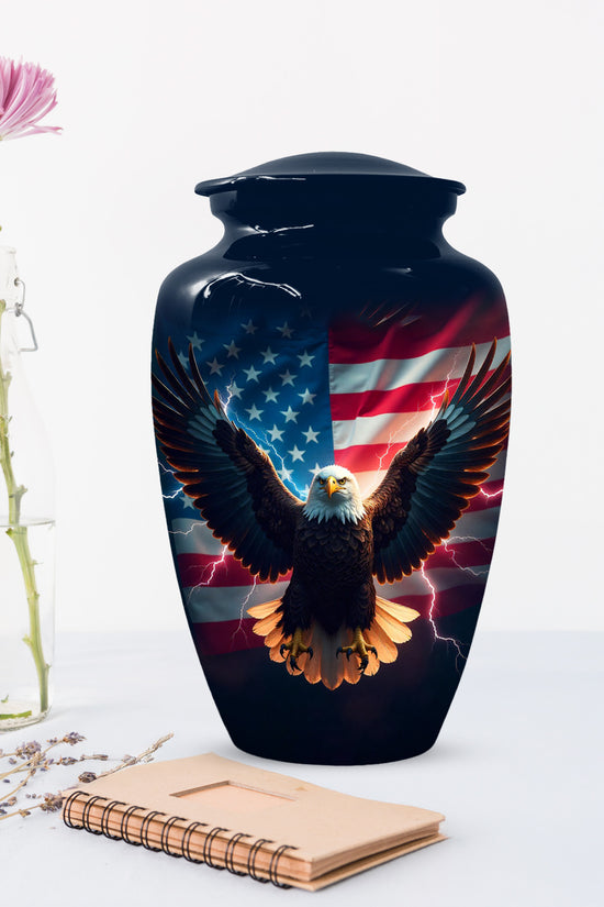 American Flag Eagle Urns – Personalized Cremation Urn for Veterans - Keepsake For Dad