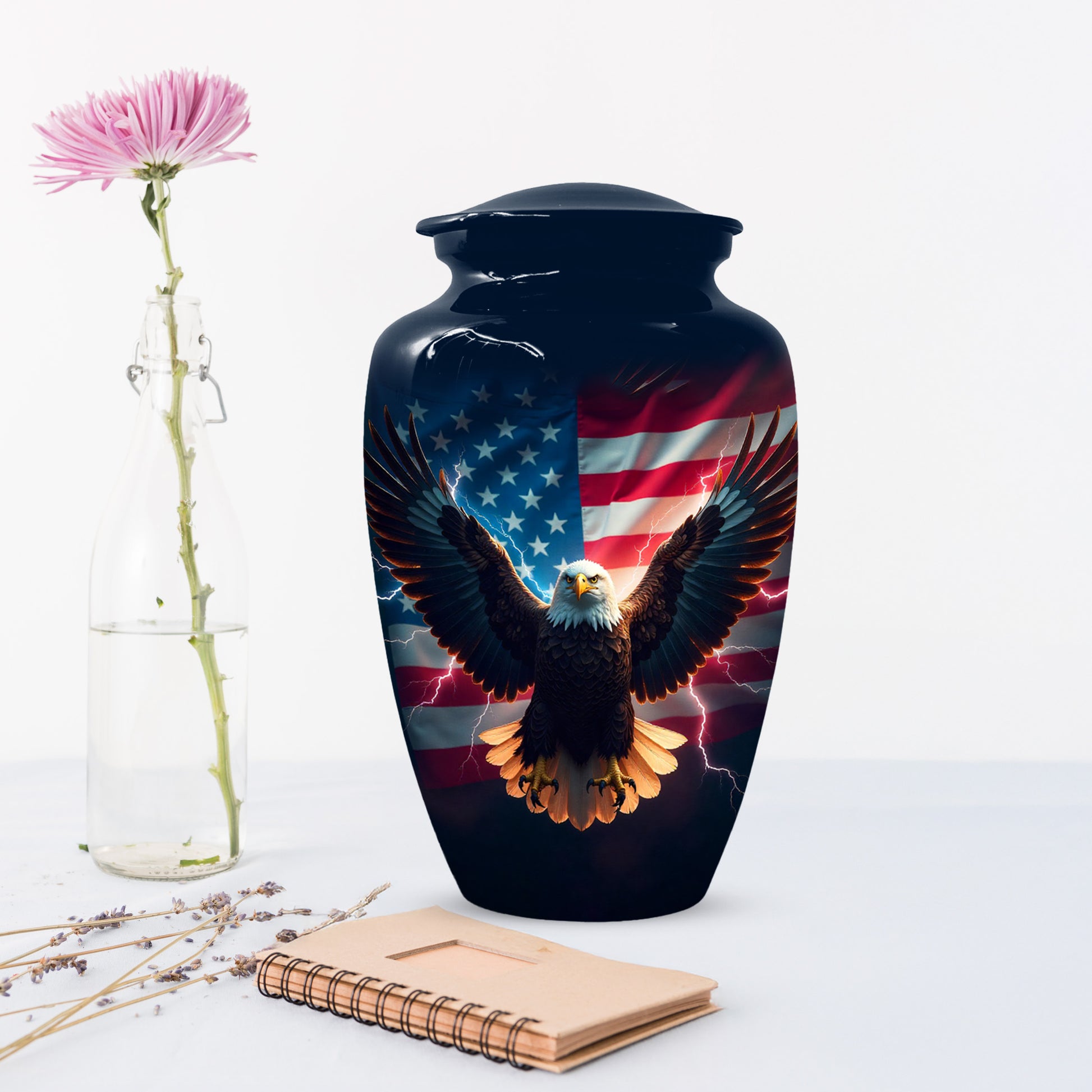 American Flag Eagle Urns – Personalized Cremation Urn for Veterans - Keepsake For Dad
