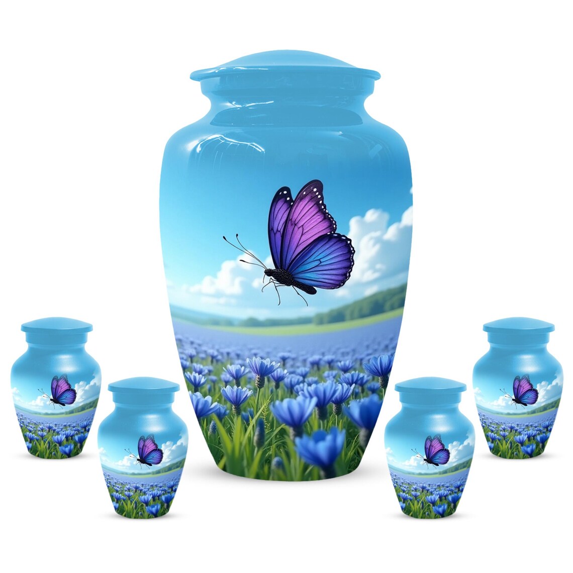 Customizable Butterfly Cremation Urn, Large Urns For Human Ashes, Memorial Keepsake