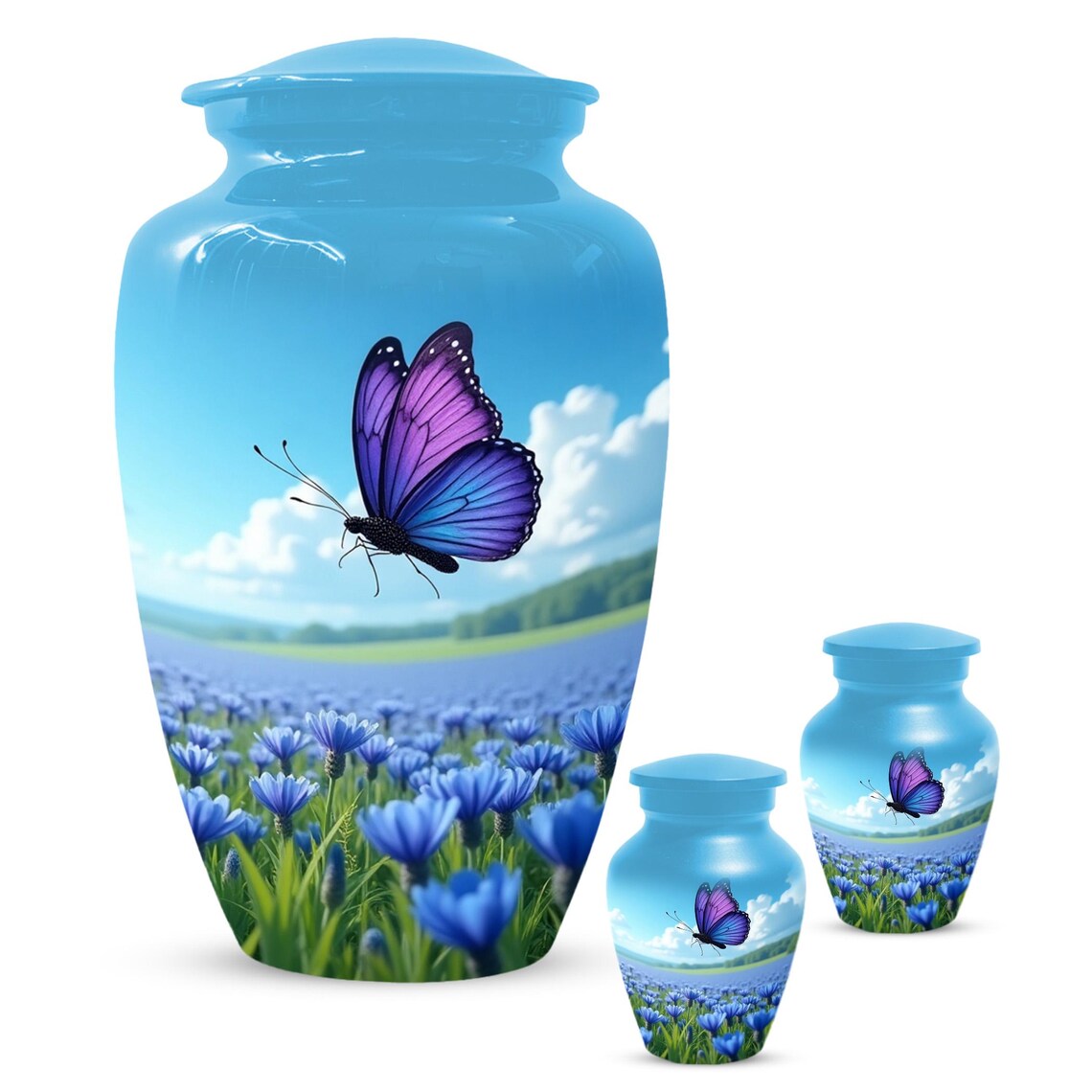 Customizable Butterfly Cremation Urn, Large Urns For Human Ashes, Memorial Keepsake
