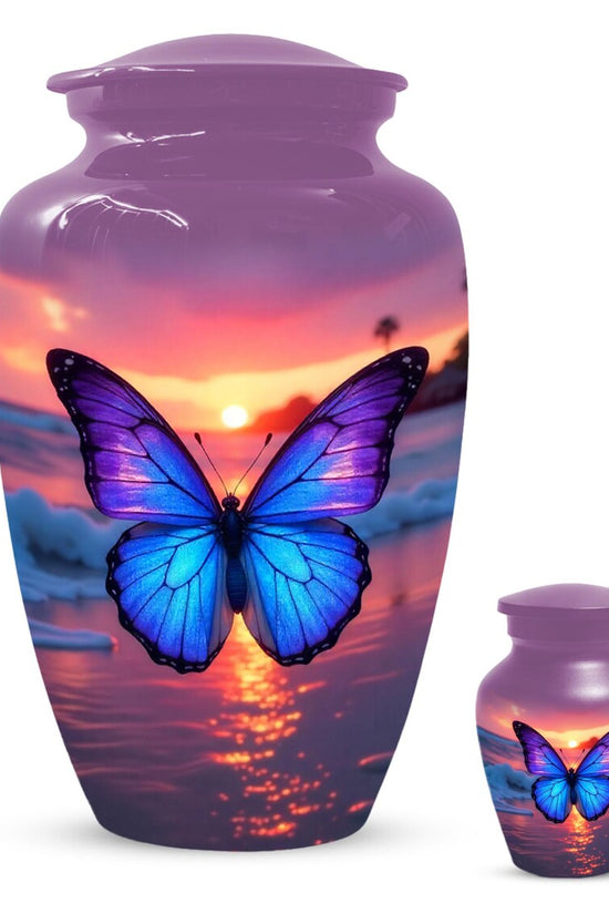 Blue Butterfly Urn