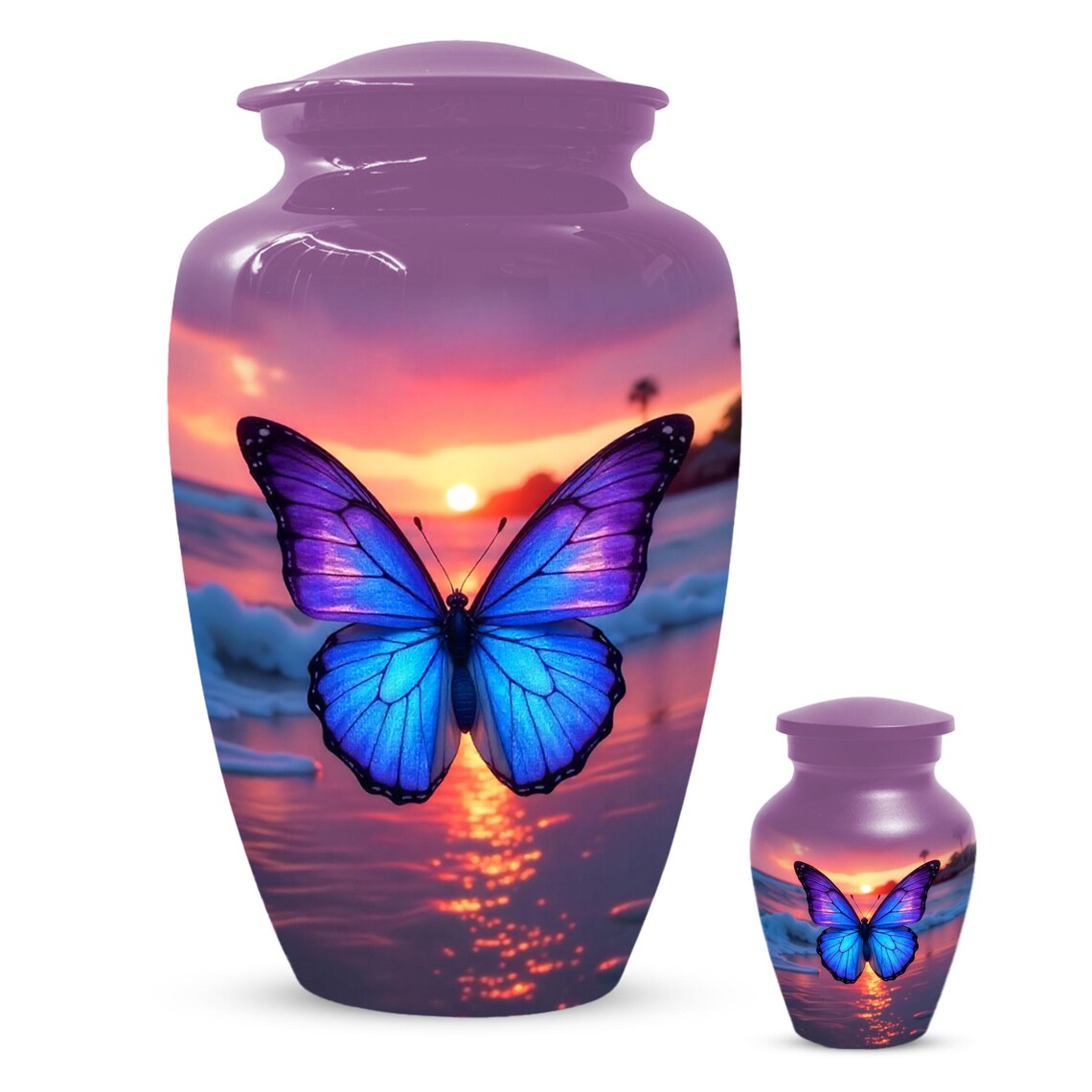 Blue Butterfly Urn