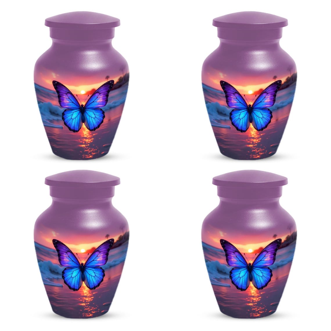 Blue Butterfly Urn