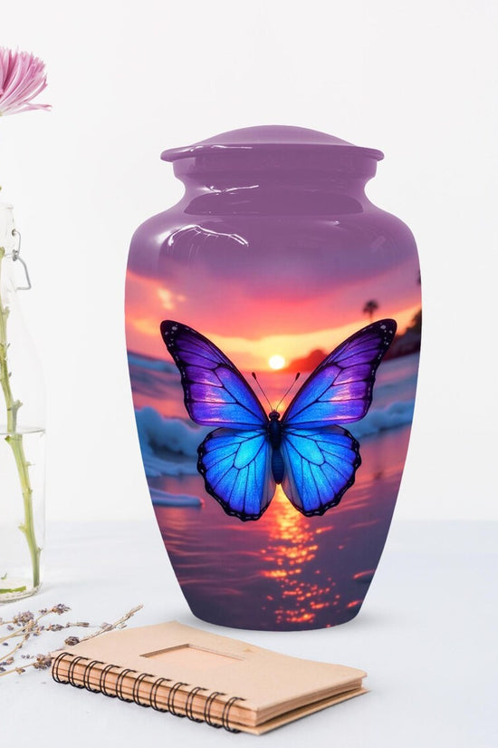 Blue Butterfly Urn