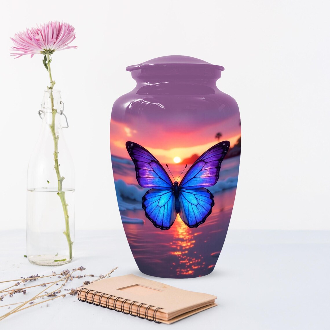 Blue Butterfly Urn