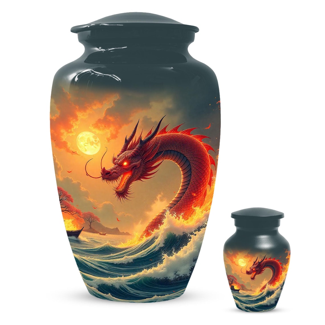 Aggresive Dragon Urn For Adult Male