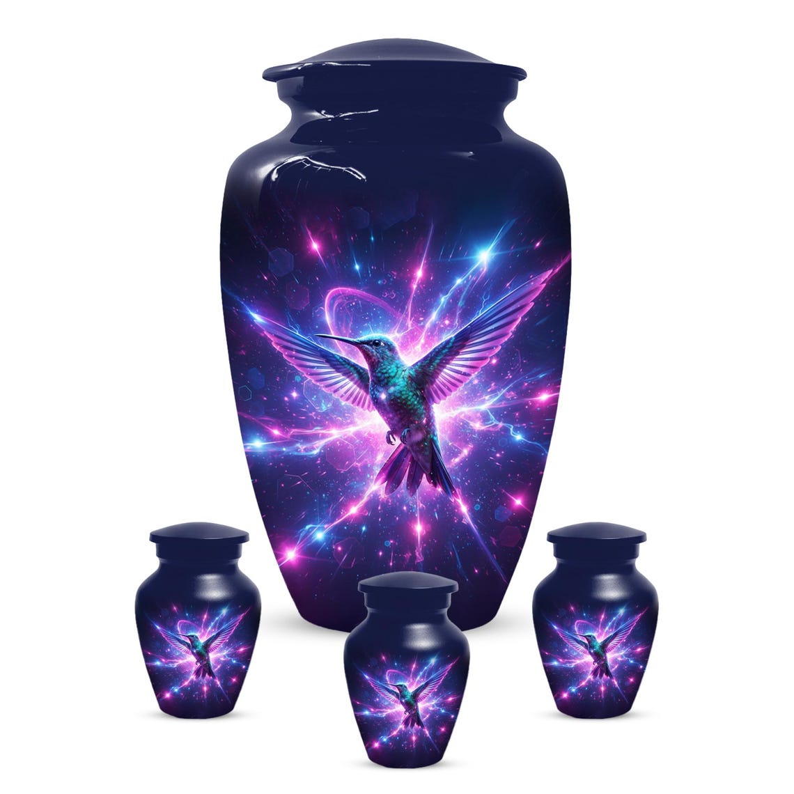 Purple Hummingbird Urn For Ashes