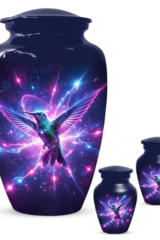 Purple Hummingbird Urn For Ashes