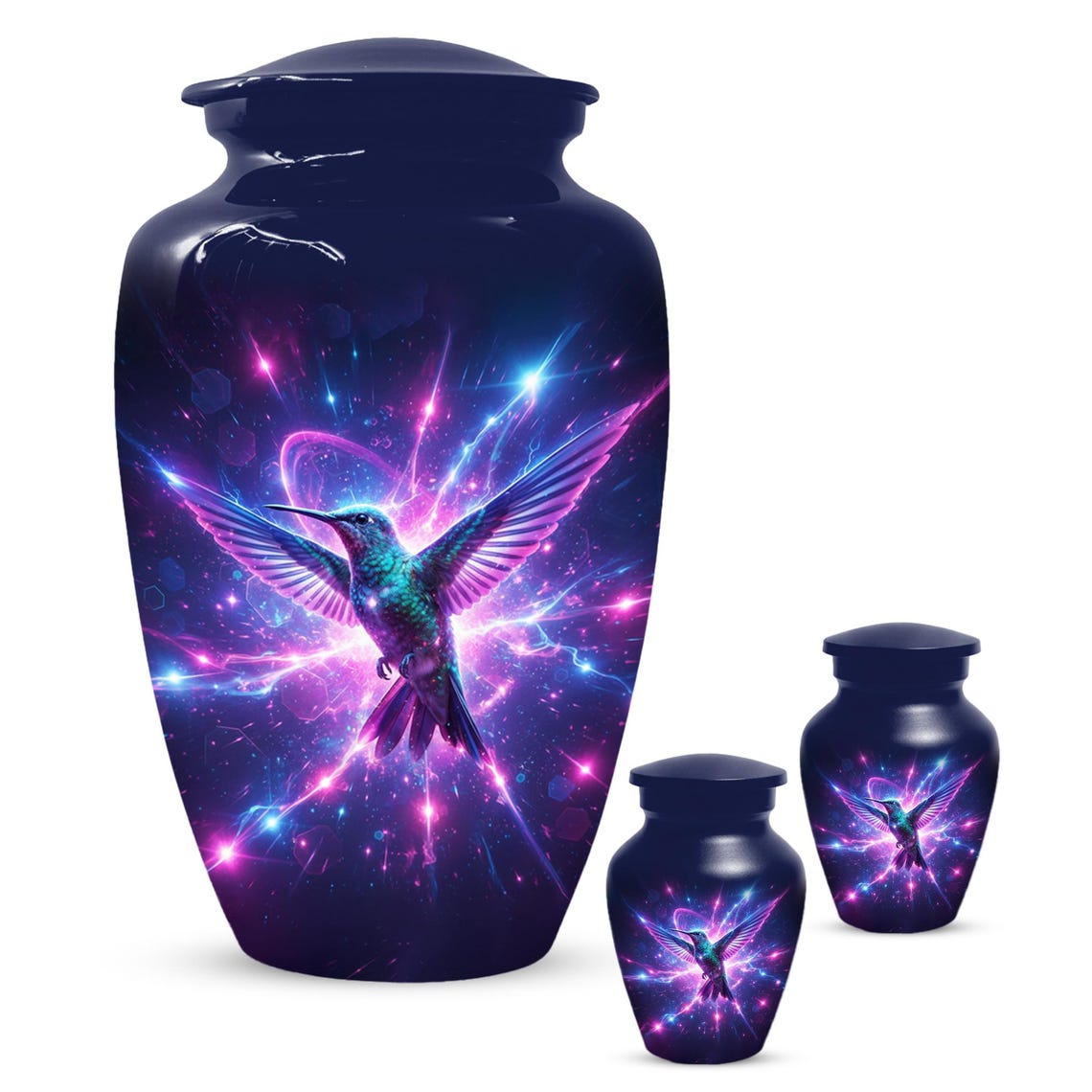 Purple Hummingbird Urn For Ashes
