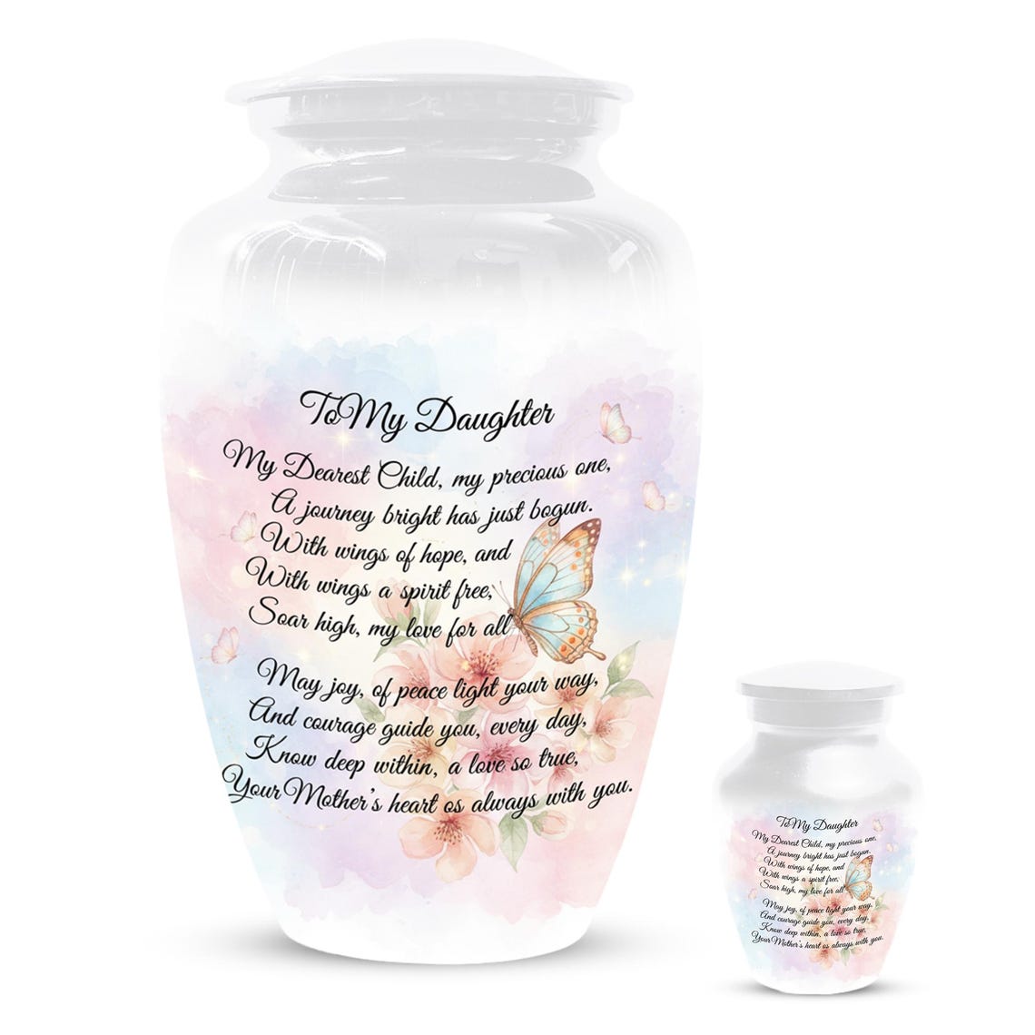 Butterfly Cremation Urn - White Customized Urns For Cremains