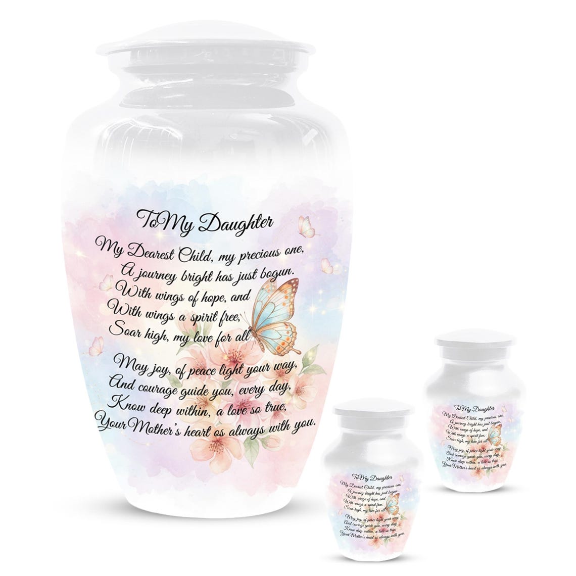 Butterfly Cremation Urn - White Customized Urns For Cremains