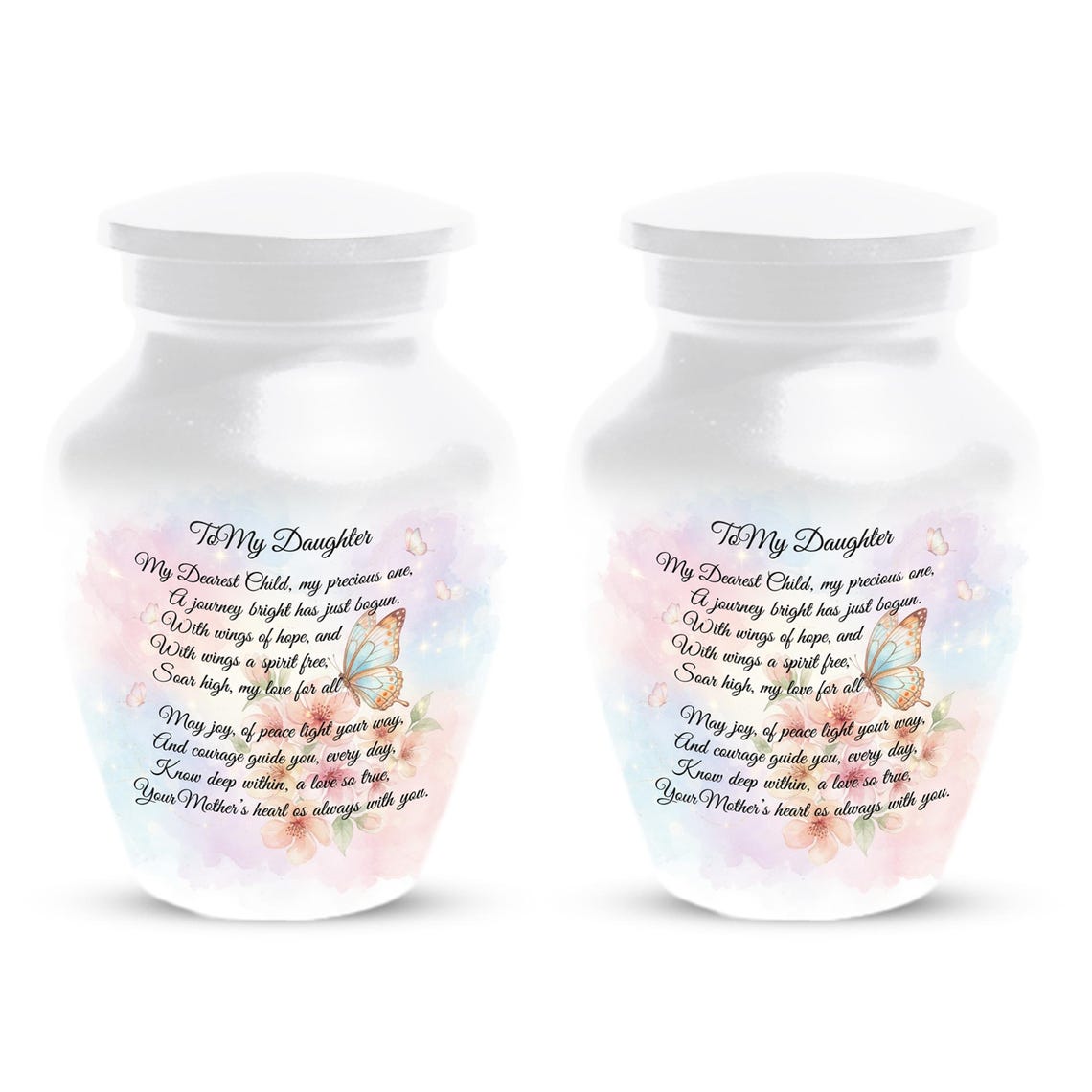 Butterfly Cremation Urn - White Customized Urns For Cremains