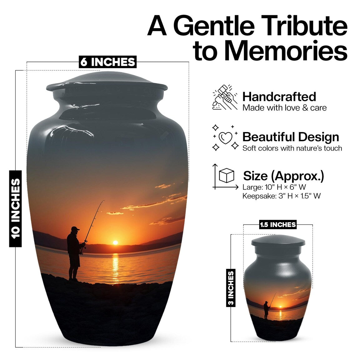 Fisherman Cremation Urns Adult