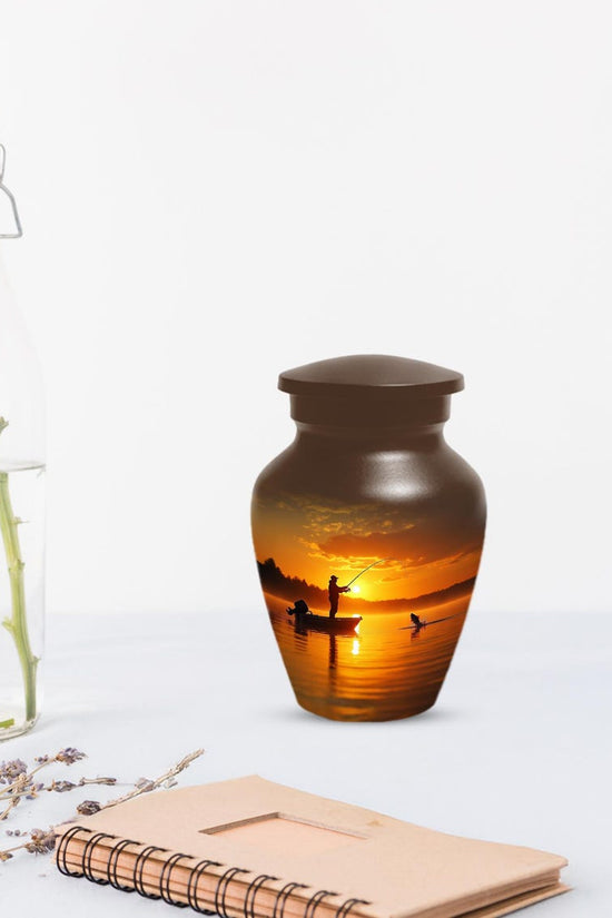 Gone Fishing Sunset Urn for Dad