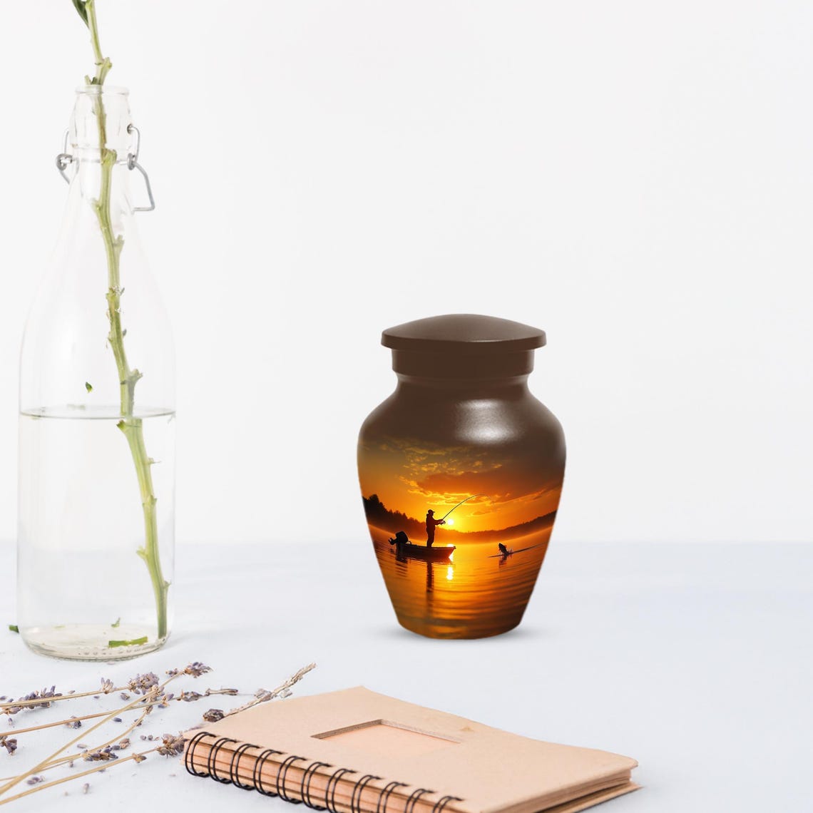 Gone Fishing Sunset Urn for Dad