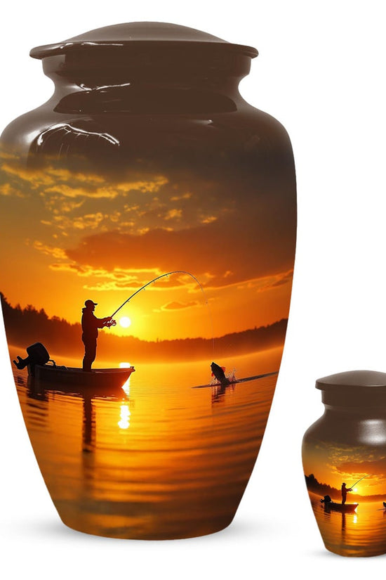 Gone Fishing Sunset Urn for Dad