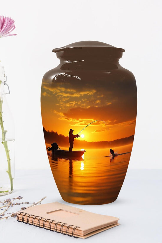 Gone Fishing Sunset Urn for Dad