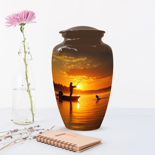 Gone Fishing Sunset Urn for Dad