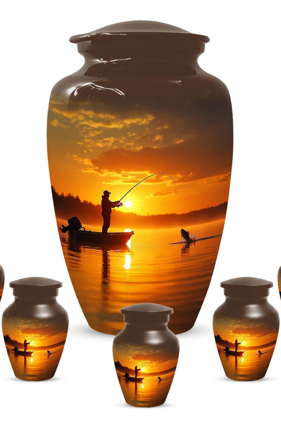Gone Fishing Sunset Urn for Dad