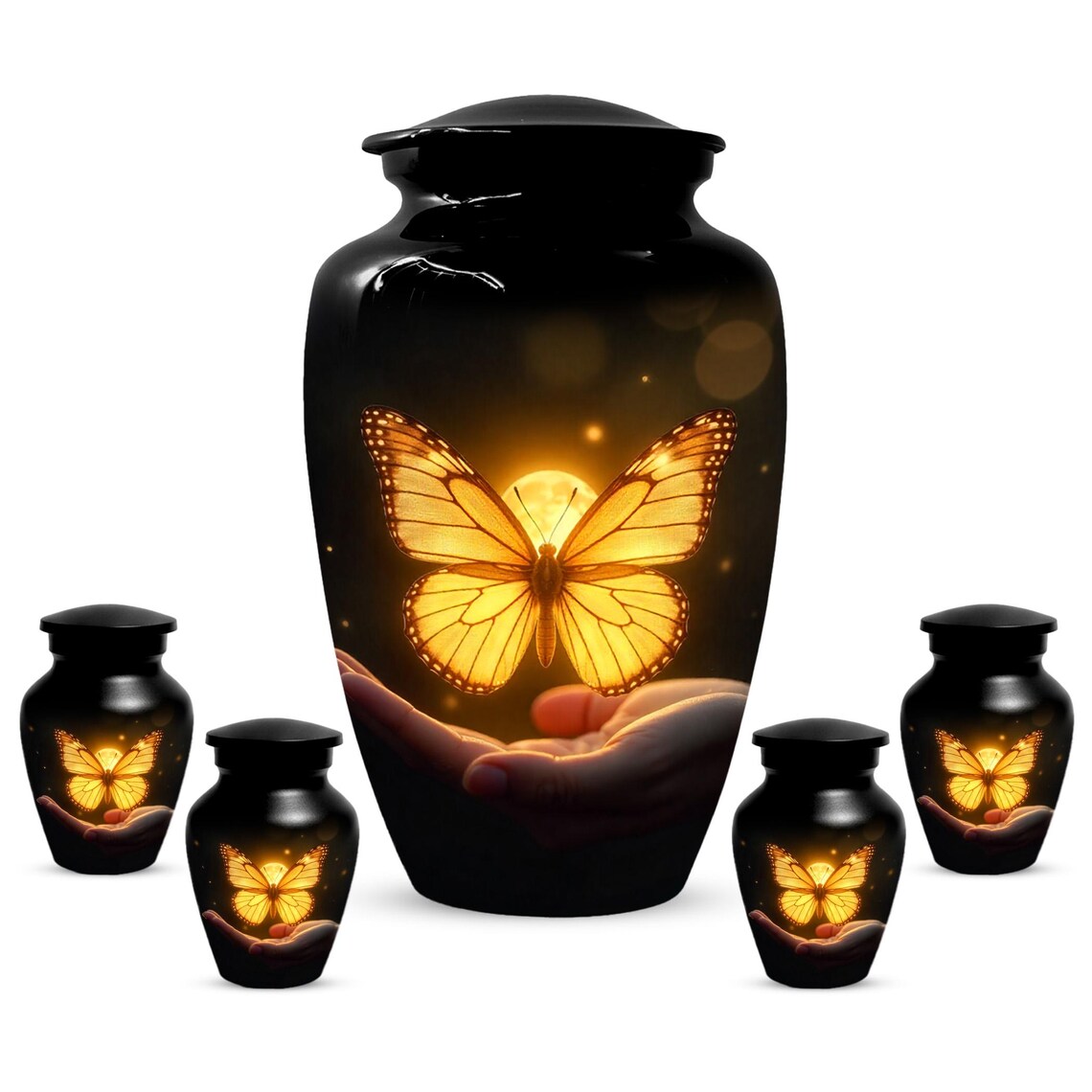 Yellow Butterfly Urn
