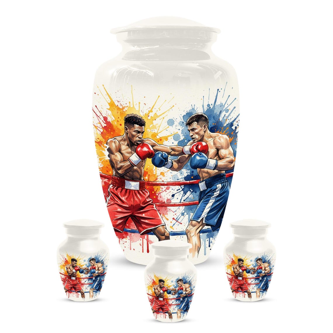 Boxing Artistic Urn for Ashes - Cremation Urns for Fighter - Small Keepsakes