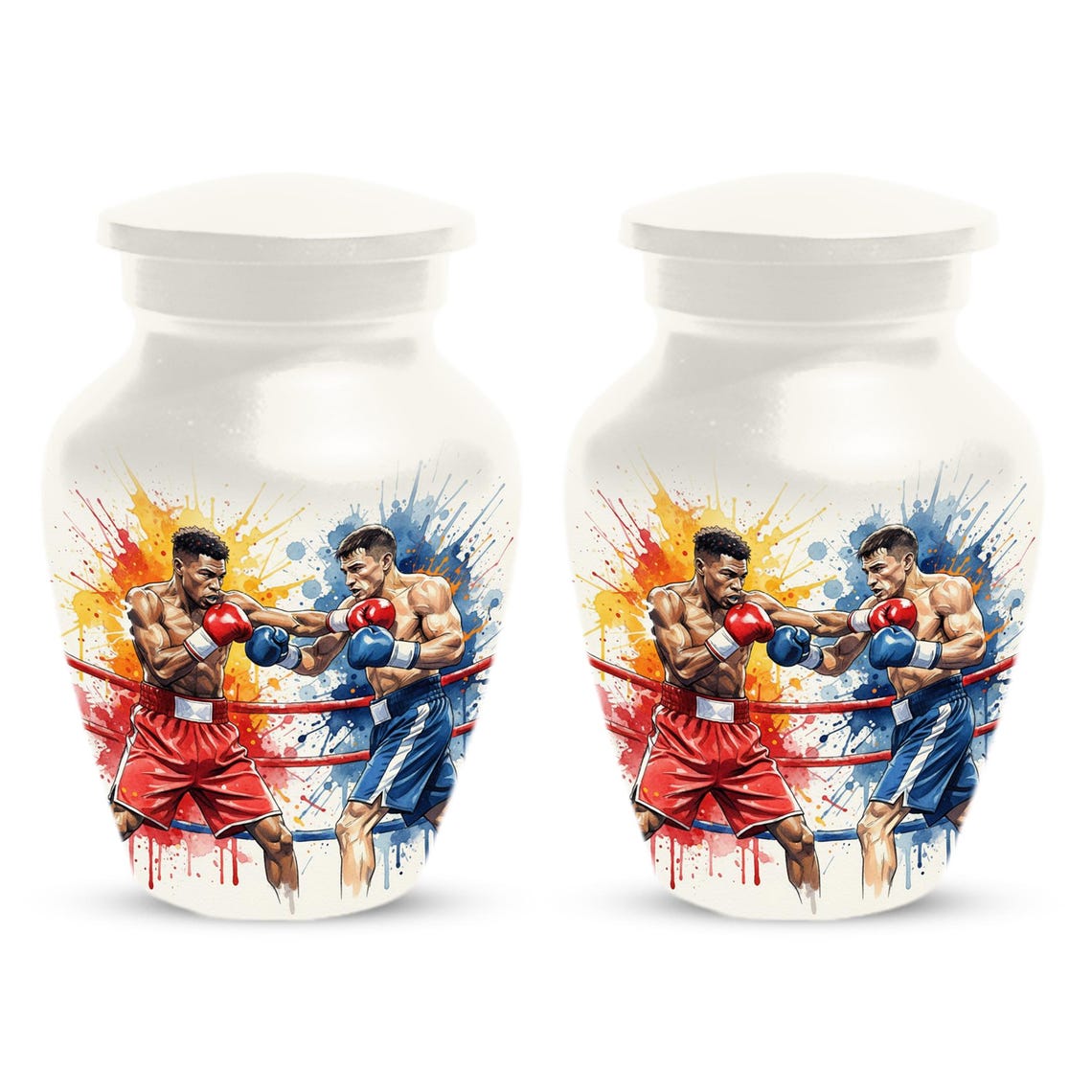 Boxing Artistic Urn for Ashes - Cremation Urns for Fighter - Small Keepsakes