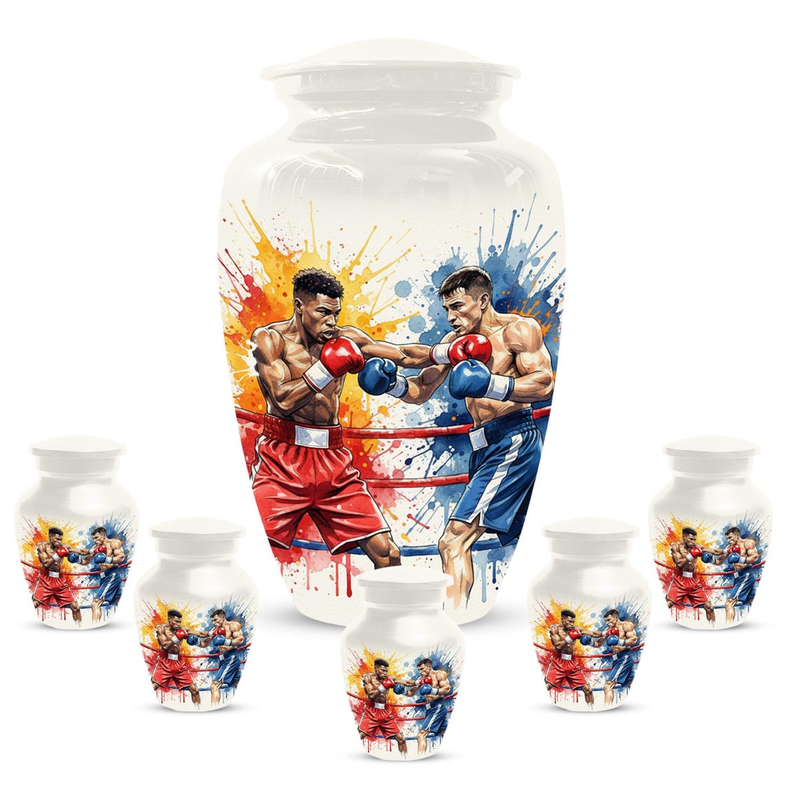 Boxing Artistic Urn for Ashes - Cremation Urns for Fighter - Small Keepsakes