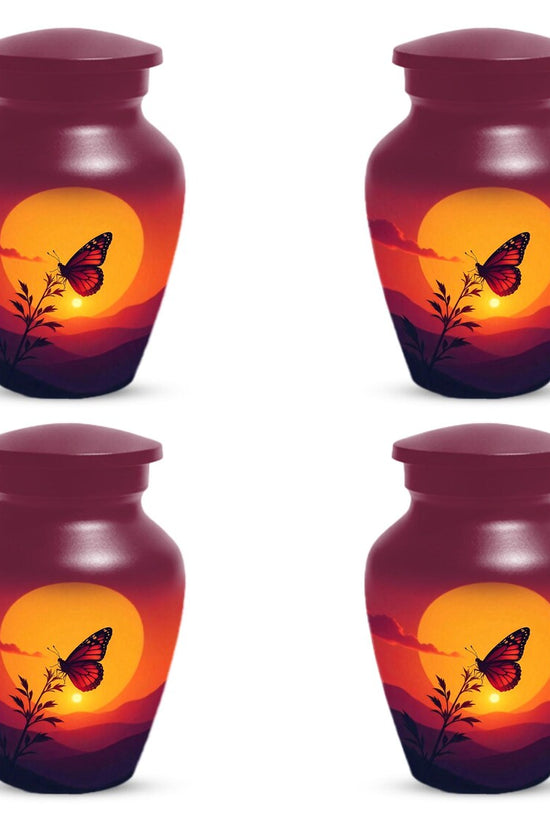 Butterfly Cremation Urns, Orange Sunset Urn For Mom