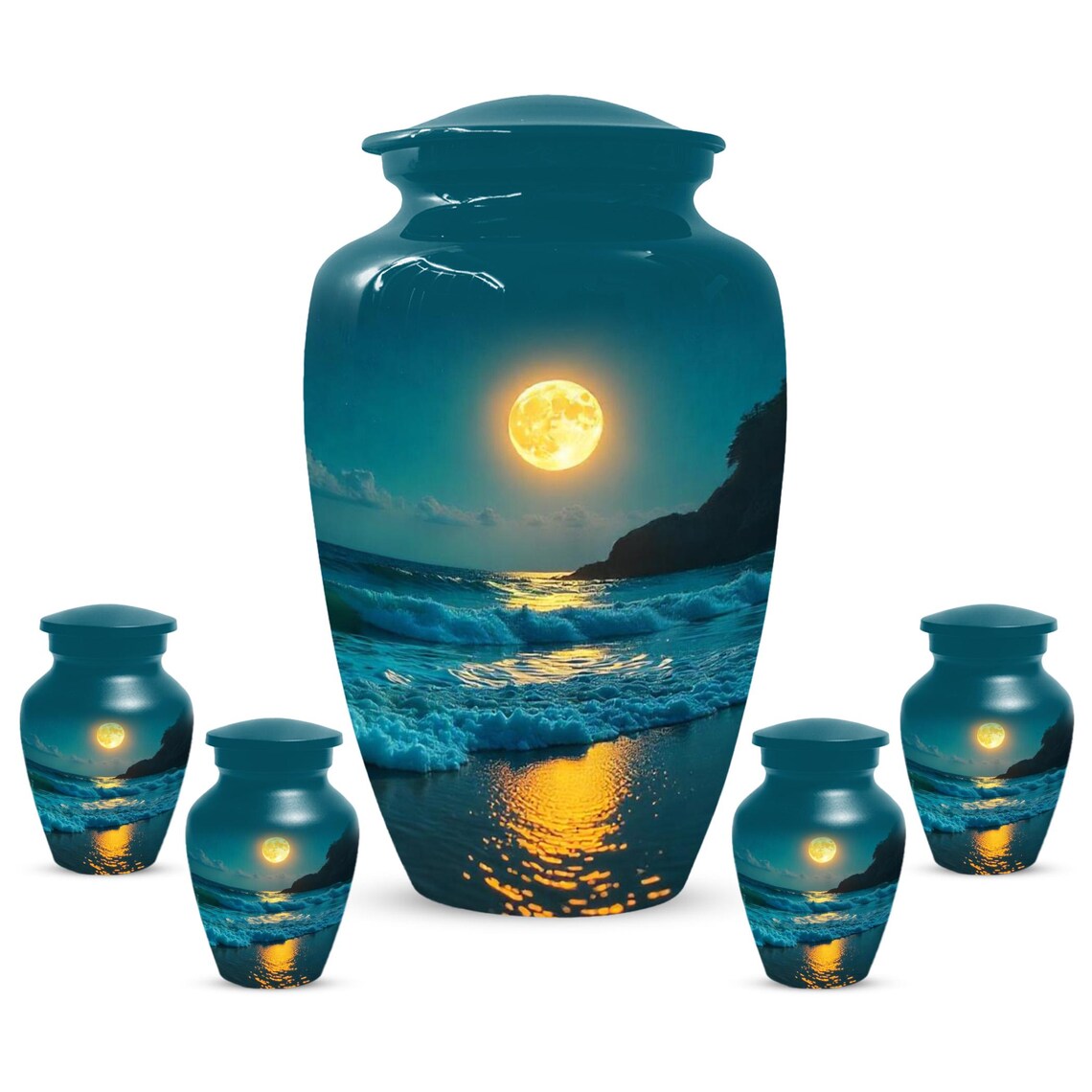 Ocean Beach Urns For Ashes, Small Cremation Urn For Male and Female
